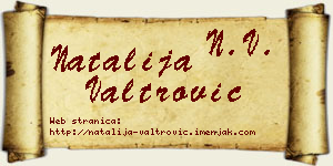 Natalija Valtrović vizit kartica